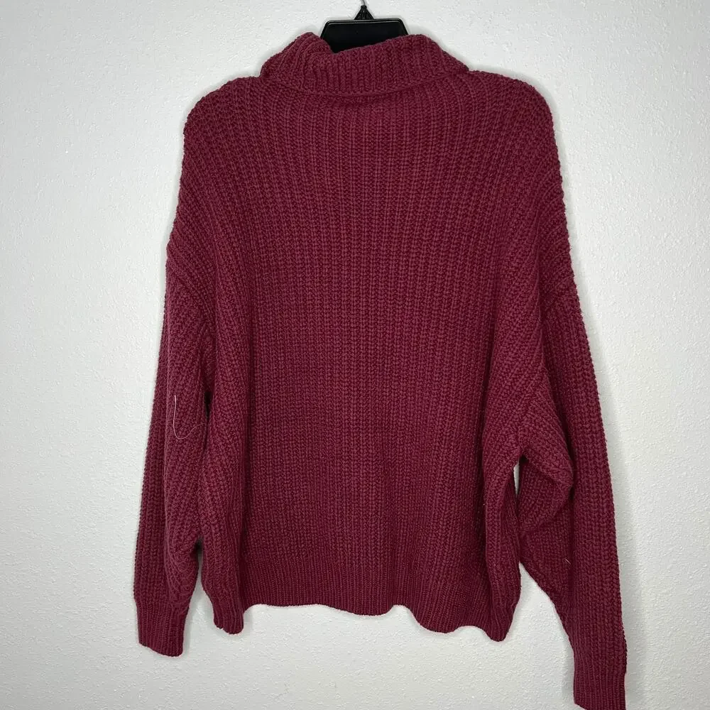 New Free People Turtle Neck Pullover Knit Sweater Long Sleeve Women's Size XS